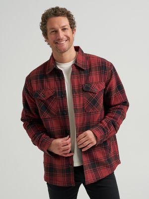 Men's Sherpa Lined Flannel Shirt Jacket