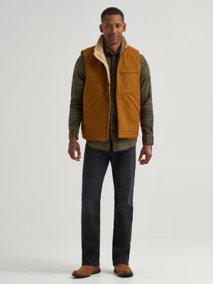 Men's Full Zip Sherpa Lined Canvas Vest | SALE | Lee®