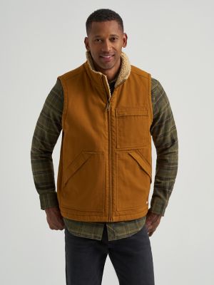Men's Full Zip Sherpa Lined Canvas Vest | SALE | Lee®