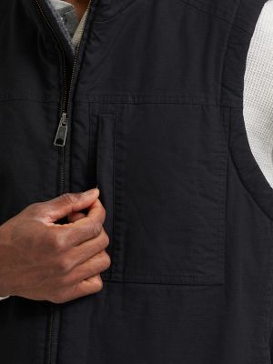 Mens Sherpa Lined Ripstop Vest:Black:S alternative view 2