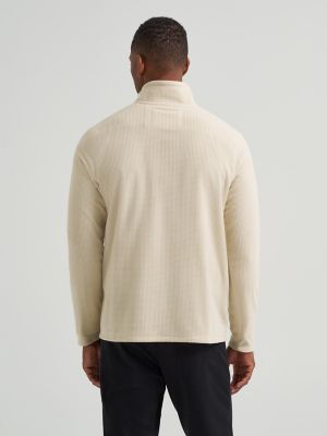 Men's Polar Fleece Quarter Zip Mock Neck Sweater
