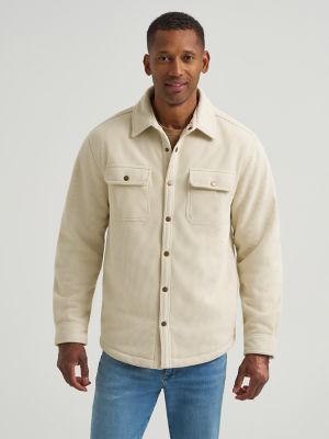 Men's Solid Corduroy Sherpa Lined Shirt Jacket