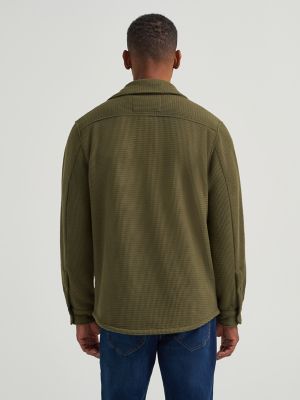 Men's Chunky Waffle Sherpa Lined Shirt Jacket
