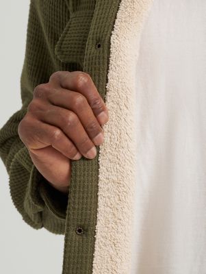 Men's Chunky Waffle Sherpa Lined Shirt Jacket