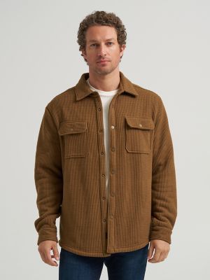 Men's Chunky Waffle Sherpa Lined Shirt Jacket
