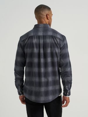 Men's Frosted Corduroy Plaid Button Down Shirt