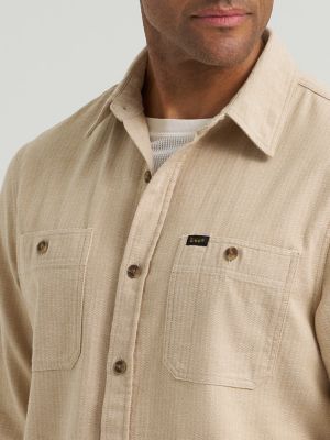 Mens Solid Herringbone Work Shirt:Kelp:S alternative view 2
