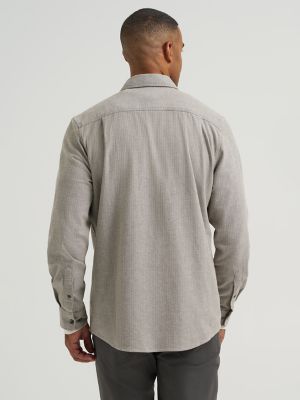 Men's Solid Herringbone Work Shirt in Olive alternative view
