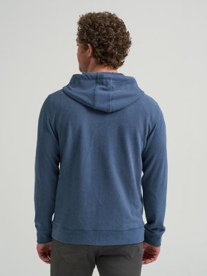 Men's Solid Fleece Jacket in Blue Denim alternative view