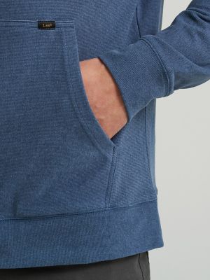 Men's Solid Fleece Jacket in Blue Denim alternative view 2