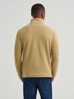 Men's Ultra Soft Quarter Zip Mock Neck Sweater in Kelp alternative view