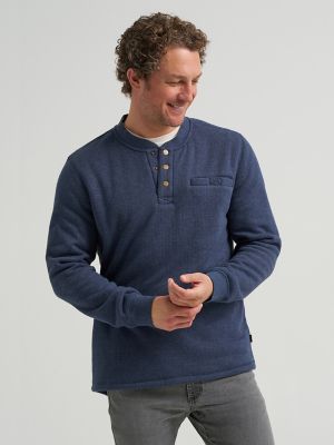 Men's Drop Needle Sherpa Lined Henley