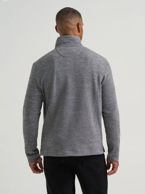 Men's Ultra Soft Quarter Zip Mock Neck Sweater in Black