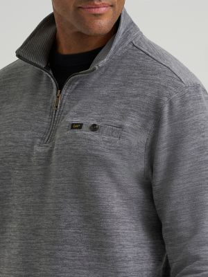 Men's Ultra Soft Quarter Zip Mock Neck Sweater in Black