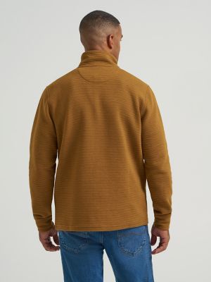 Men's Ribbed Quarter Zip Mock Neck Sweater