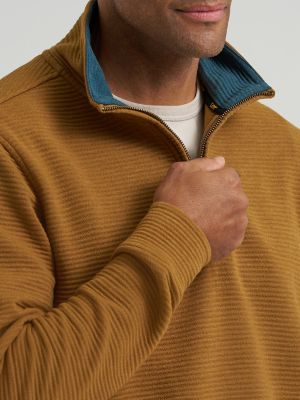 Men's Ribbed Quarter Zip Mock Neck Sweater | SALE | Lee®