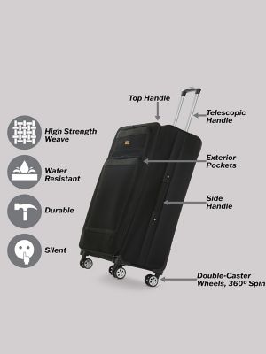 Soft Side Nested Luggage Set:Black:ONESIZE alternative view 11
