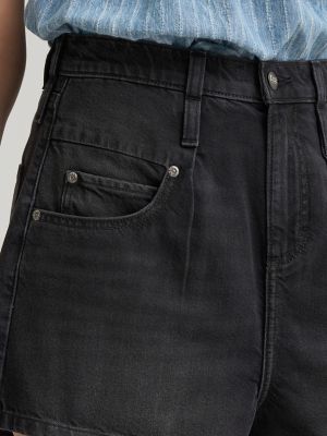Women's High Rise Flirty Denim Short in Dark Memory alternative view 5