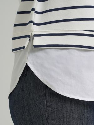 Women's Twofer Sweater Top in Mood Indigo
