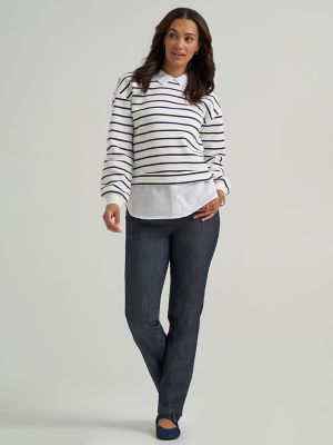 Women's Twofer Sweater Top in Mood Indigo