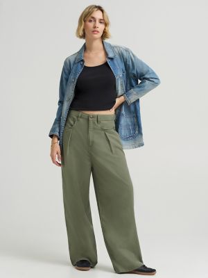 Women's Low Rise Slouch Chino Pant in Mercantile Green