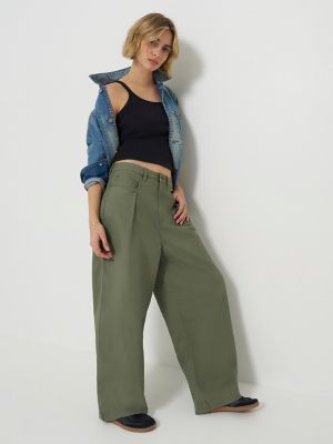 Women's Low Rise Slouch Chino Pant in Mercantile Green