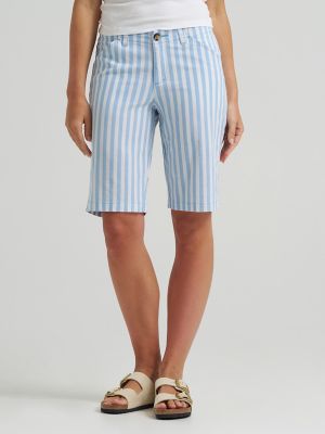 Women's Legendary Chino Bermuda in Bright White Hallogen Stripe alternative view