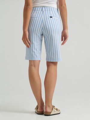 Women's Legendary Chino Bermuda in Bright White Hallogen Stripe alternative view 2