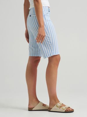 Women's Legendary Chino Bermuda in Bright White Hallogen Stripe alternative view 3