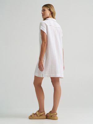 Women's Legendary Sheath Dress in White Wheat Stripe