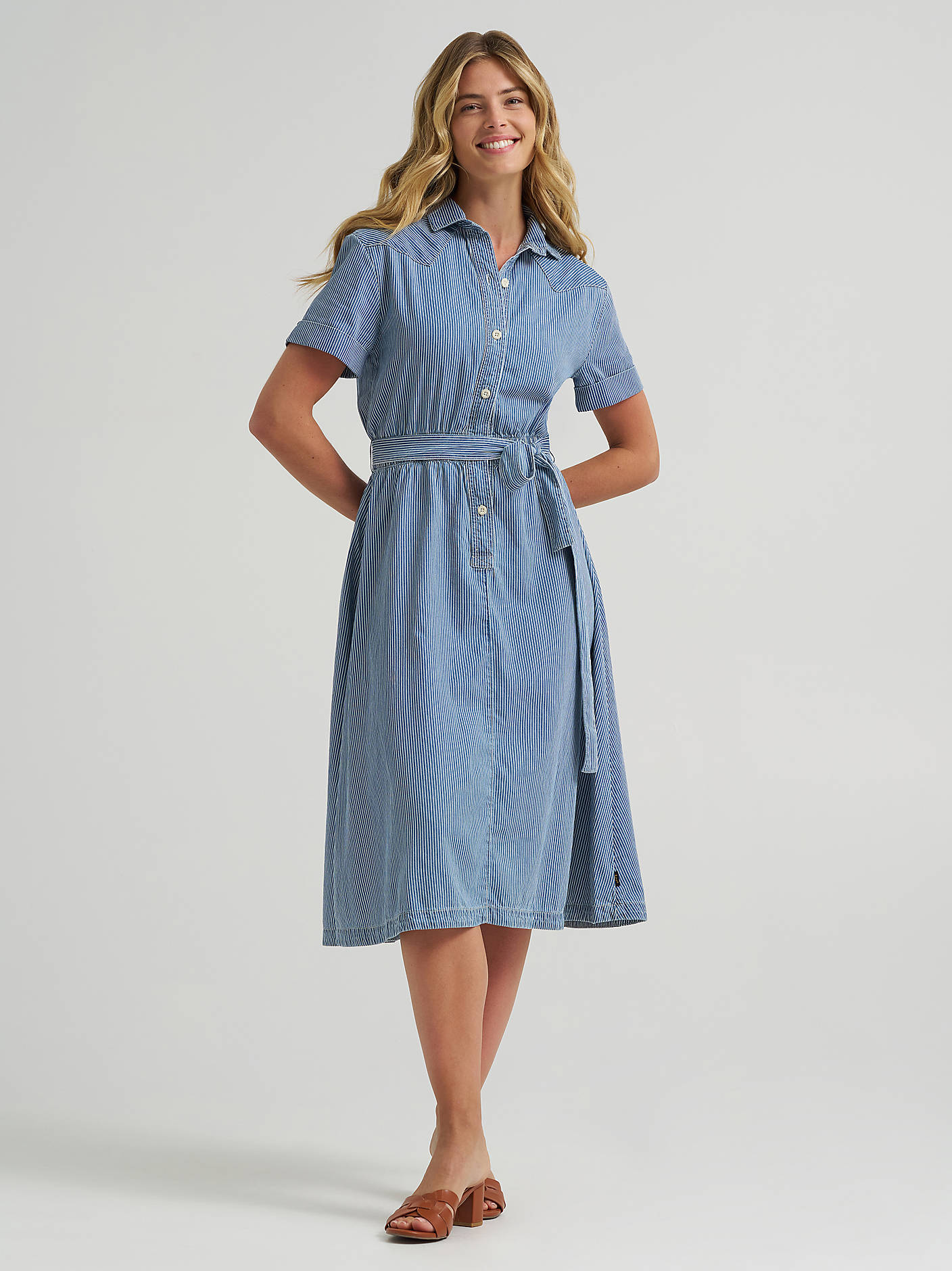 swing midi dress White Mark Womens Halter Neck Black / S Railroad Stripe Tropical Swing Mix Midi Dress