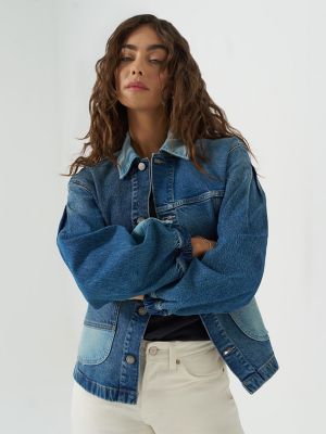 Women's Patched Denim Chore Jacket
