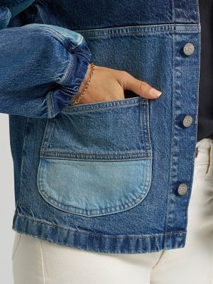 Women's Patched Denim Chore Jacket