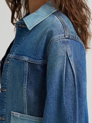 Women's Patched Denim Chore Jacket