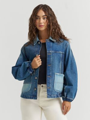 Women's Patched Denim Chore Jacket