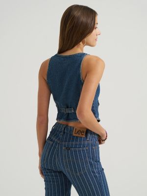 Women's Denim Bow Vest