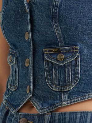 Women's Denim Bow Vest