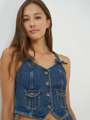 Women's Denim Bow Vest