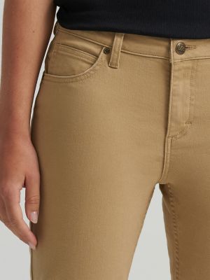 Women's Legendary Straight Denim Capri in Wheat alternative view 5