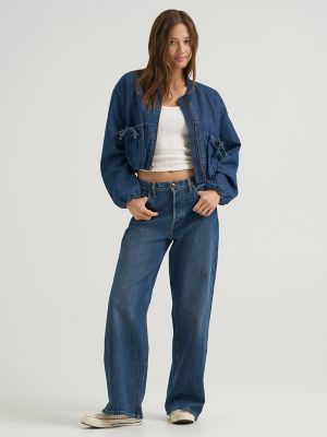 Women's Oversized Denim Bubble Jacket