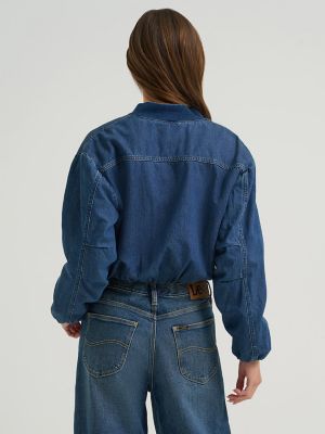 Women's Oversized Denim Bubble Jacket