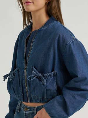 Women's Oversized Denim Bubble Jacket