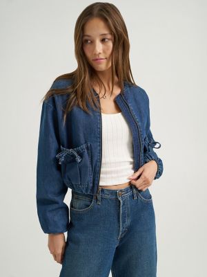 Women's Oversized Denim Bubble Jacket