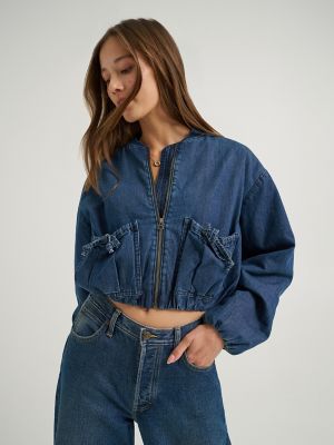 Women's Oversized Denim Bubble Jacket