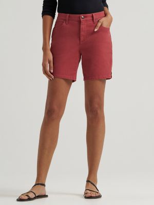 Womens Legendary Side Slit Denim Short:Washed Punch:10:M alternative view