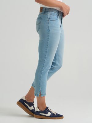 Women's Legendary Straight Denim Capri in Cobalt Cloud alternative view 3