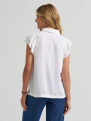 Women's Legendary Flutter Sleeve Button Down Shirt