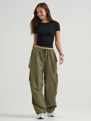 Women's Low Rise Drawstring Parachute Pant