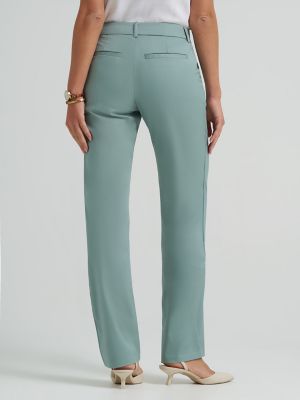 Women's Wrinkle Free Relaxed Fit Straight Leg Pant in Desert Sage alternative view 2