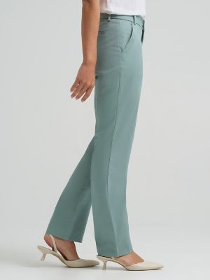 Women's Wrinkle Free Relaxed Fit Straight Leg Pant in Desert Sage alternative view 3